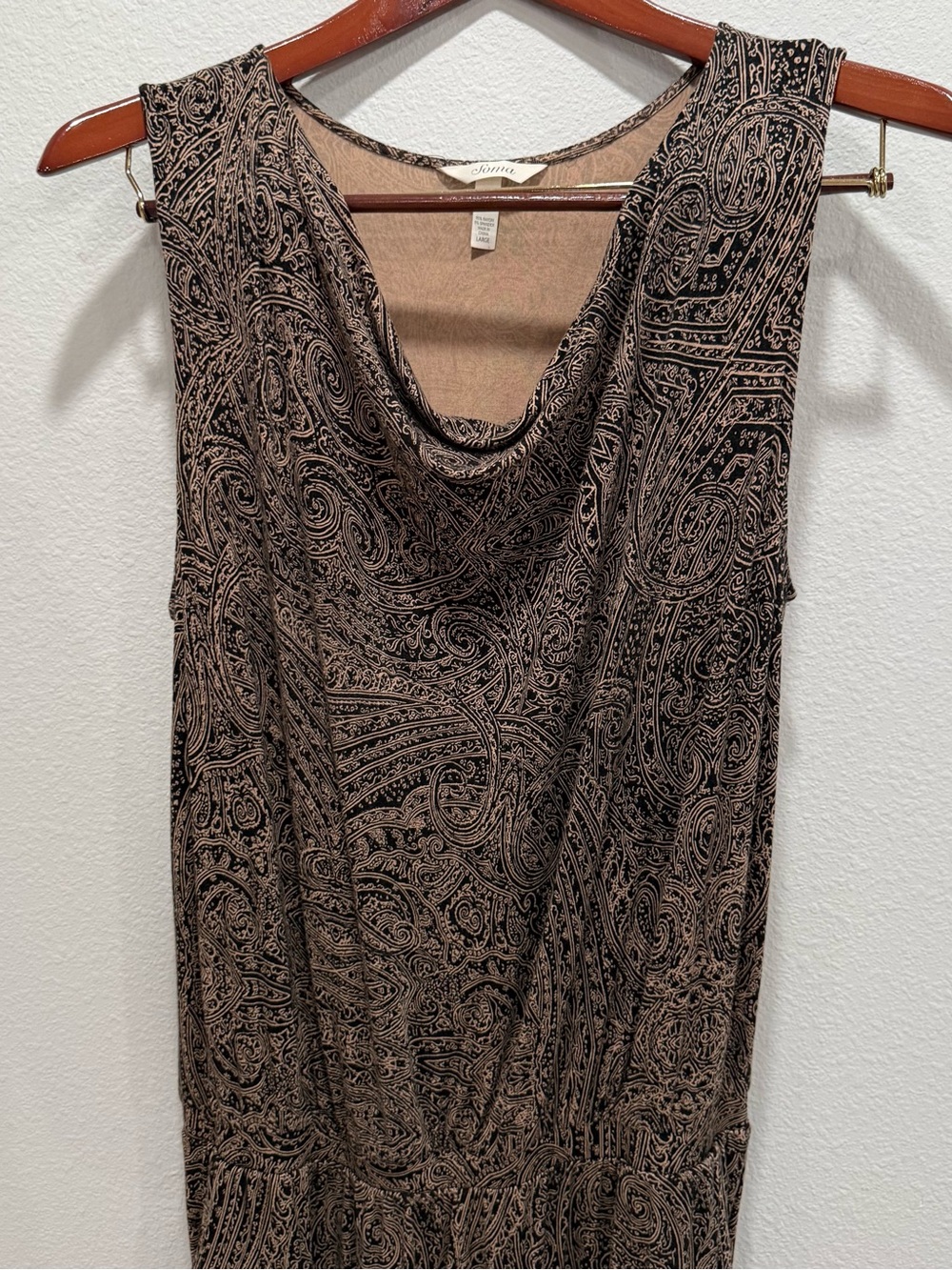 Soma Brown Paisley Sleeveless Jumpsuit - Picture 3 of 9